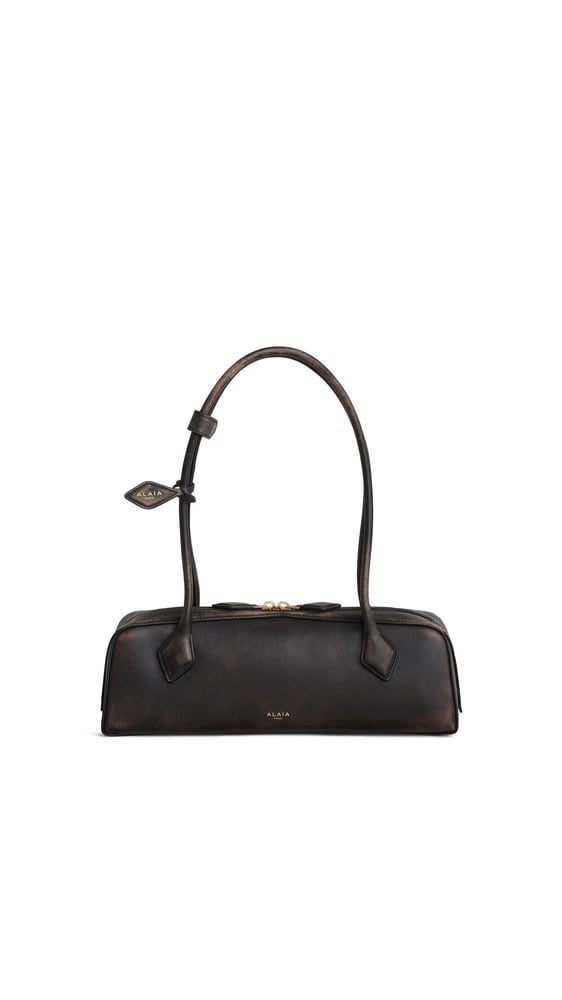 SAC LE TECKEL MEDIUM EN CUIR PATINÉ