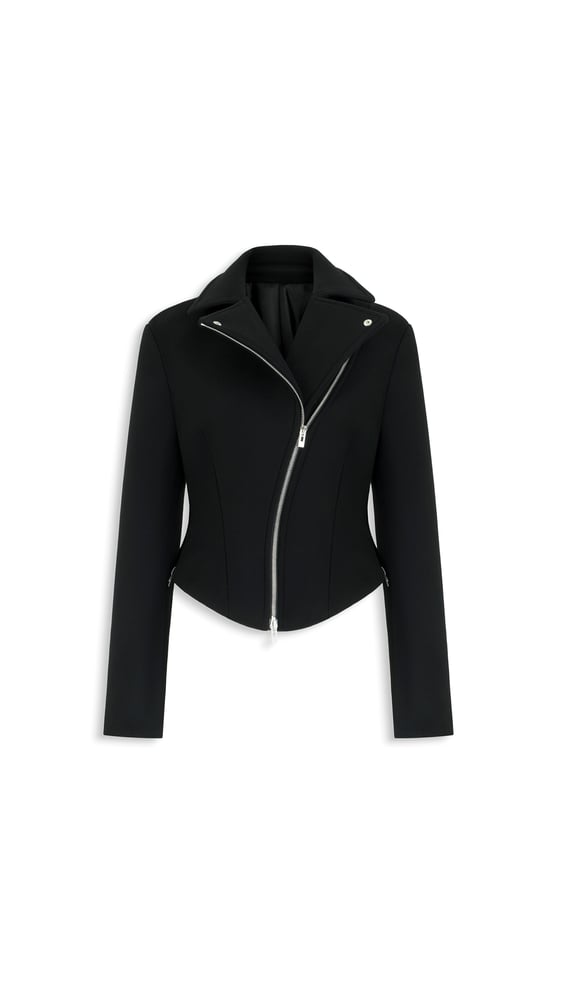VESTE BIKER EN LAINE DOUBLE-FACE