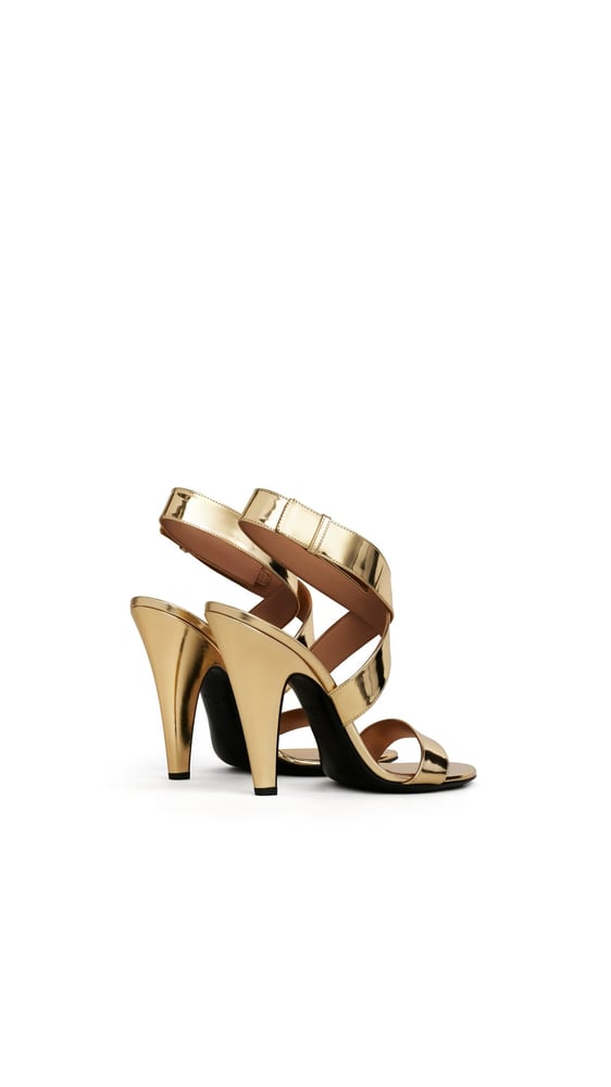 SANDALES CONE EN CUIR MIROIR