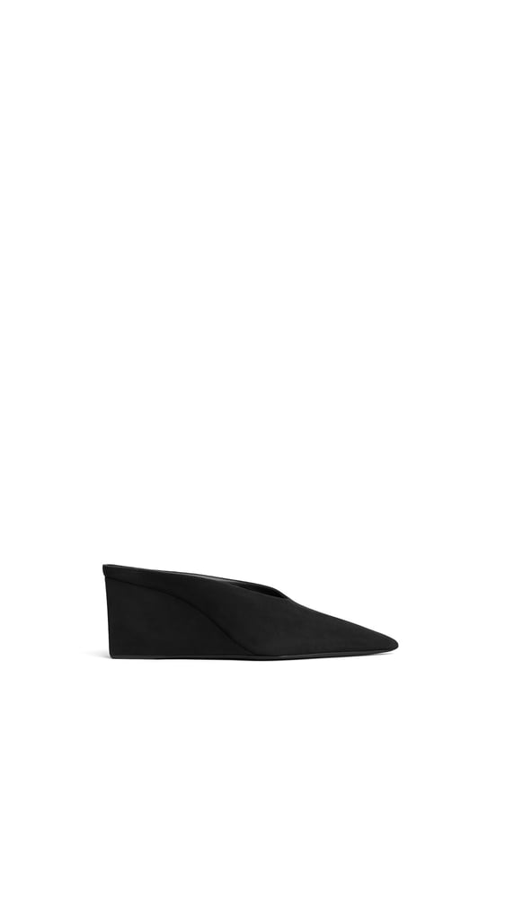 MULES COMPENSEES CUBE EN SUEDE