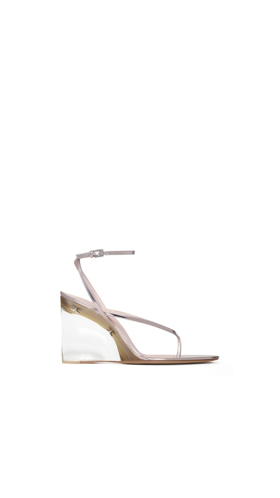 SANDALES à bride INVISIBLE EN CUIR MIROIR