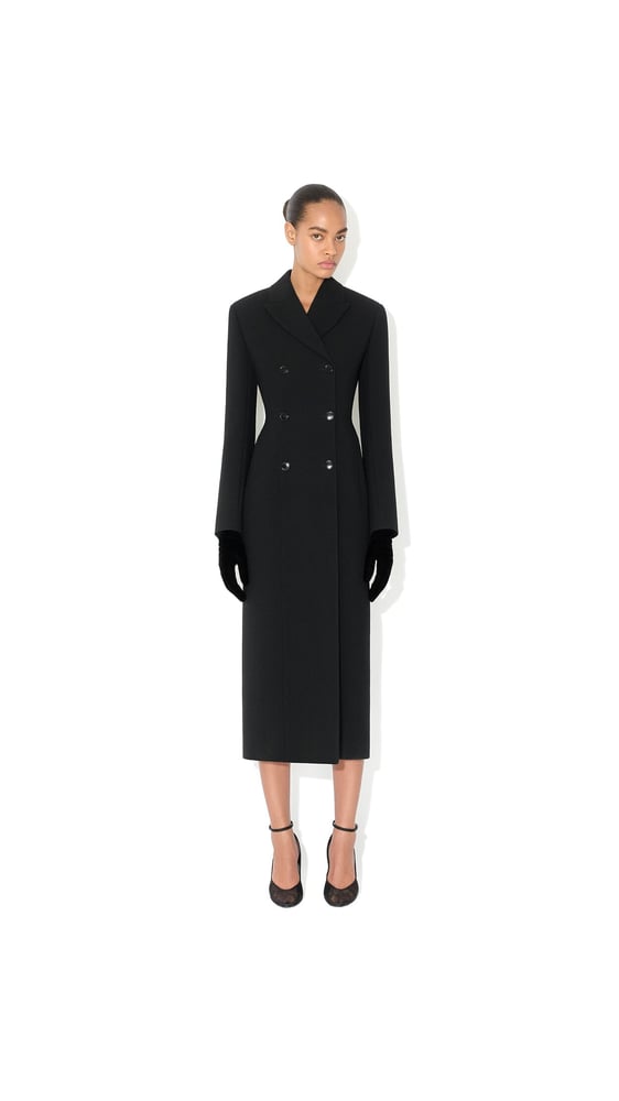 MANTEAU TAILLEUR EN CRÊPE DE LAINE