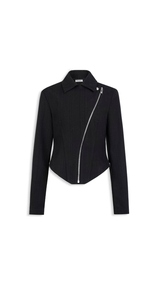 VESTE BIKER EN LAINE DENIM
