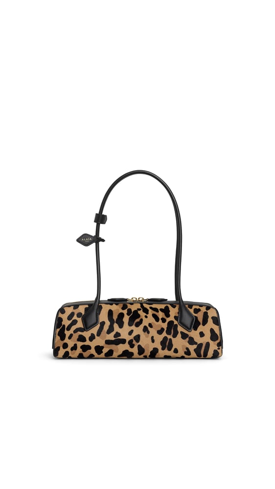 SAC LE TECKEL MEDIUM EN CUIR PONY LÉOPARD