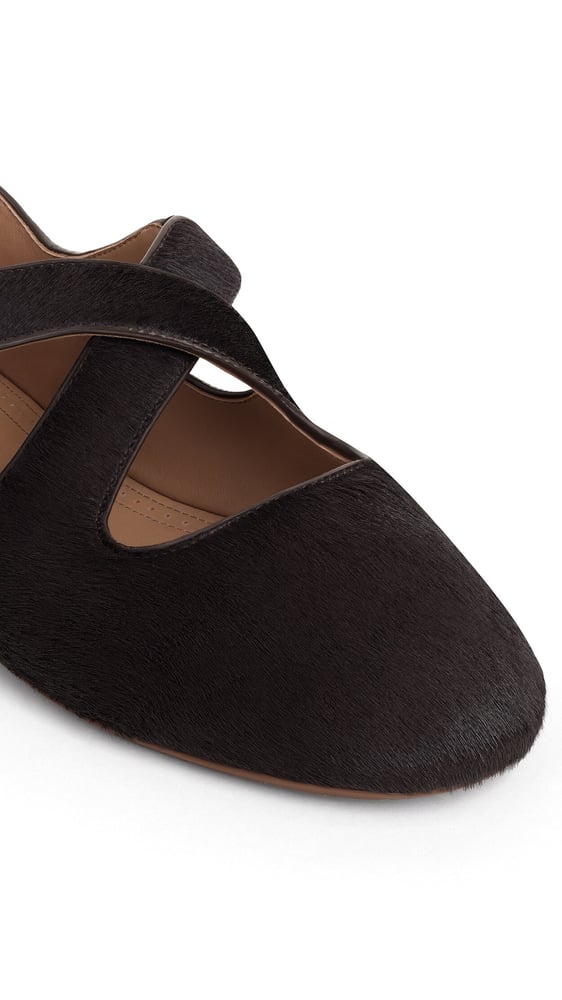 BALLERINES CRISS CROSS EN CUIR PONY
