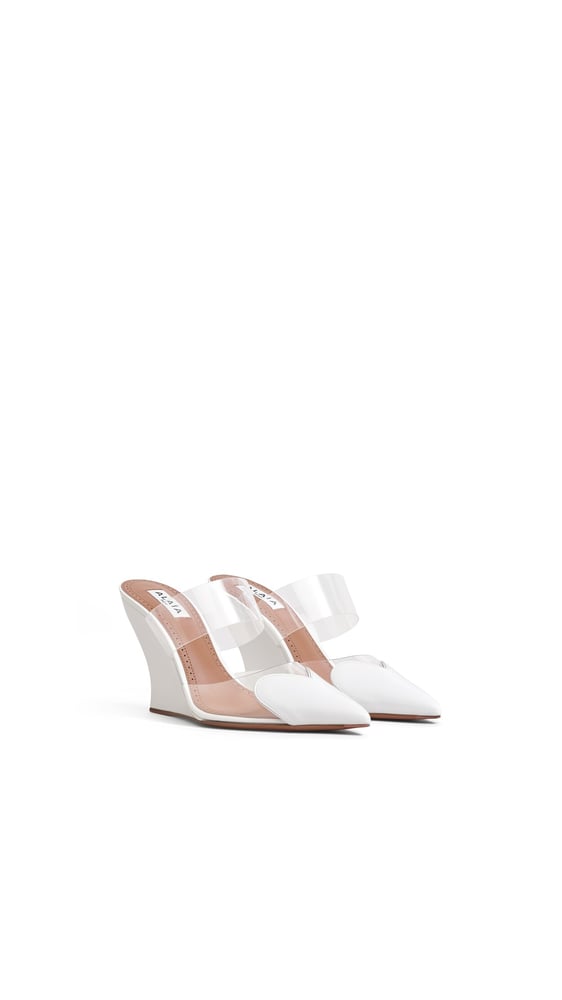 MULES COMPENSÉES LE CŒUR EN CUIR VERNI