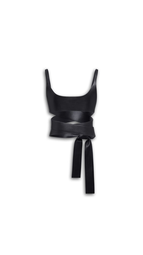 TOP CROISÉ EN CUIR