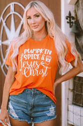 PUMPKIN SPICE & Jesus Christ Graphic T-shirt