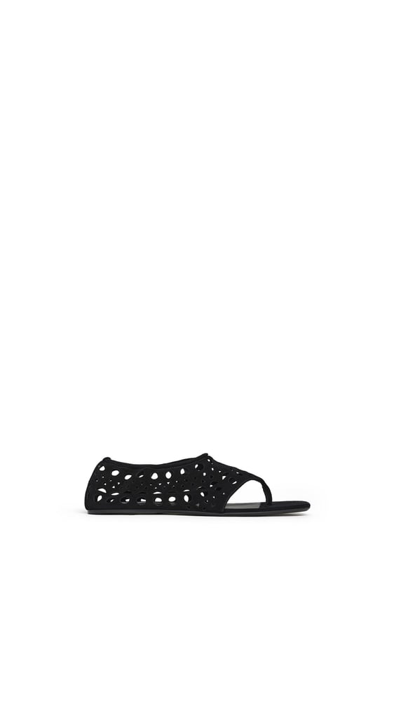 SANDALES TONG VIENNE EN CUIR VELOURS