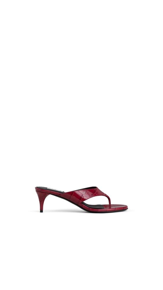 MULES TONG EN CUIR EMBOSSÉ CROCODILE