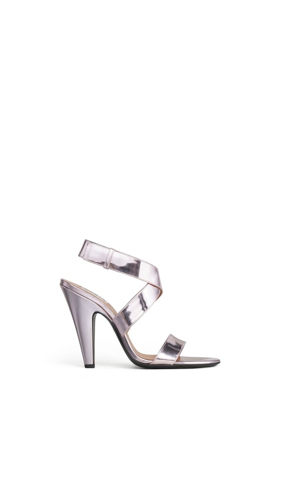 SANDALES CONE EN CUIR MIROIR