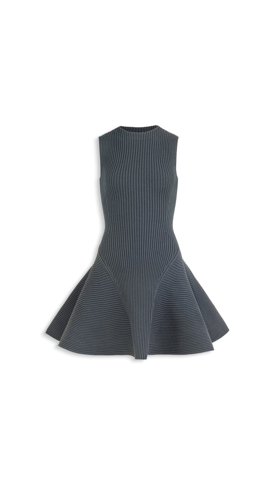 ROBE ÉVASÉE EN MAILLE CÔTELÉE