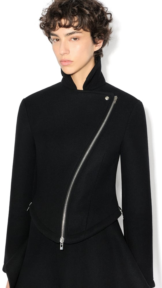 VESTE BIKER EN LAINE DOUBLE-FACE