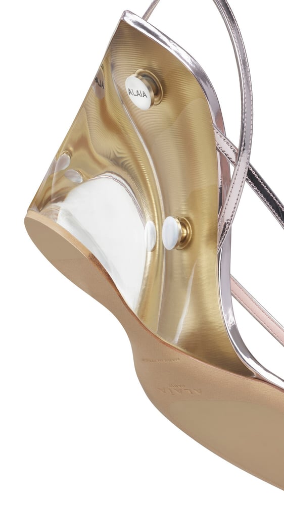 SANDALES à bride INVISIBLE EN CUIR MIROIR