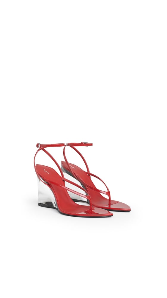 SANDALES à bride INVISIBLE EN CUIR VERNI