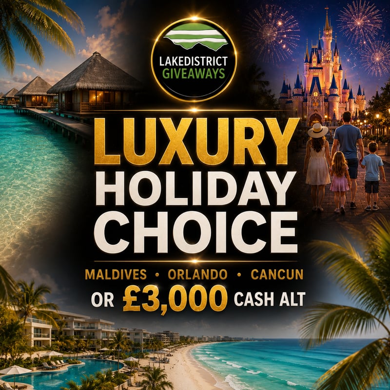 Luxury Holiday Choice or £3,000 Cash - SUPER LOW ODDS