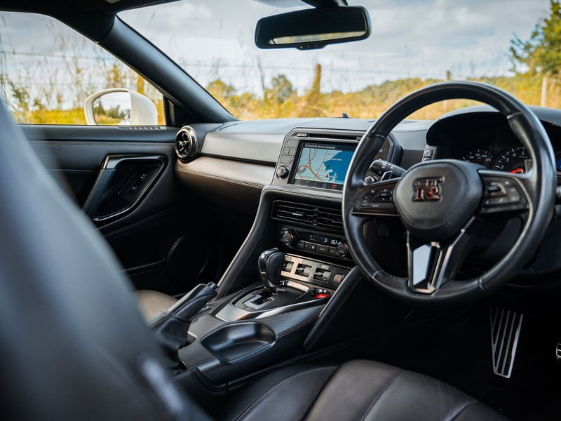 White Nissan GT-R Prestige