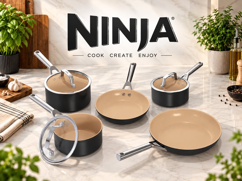 Ninja Ceramic 5 Piece Aluminium Pot/Pan Set - Autodraw