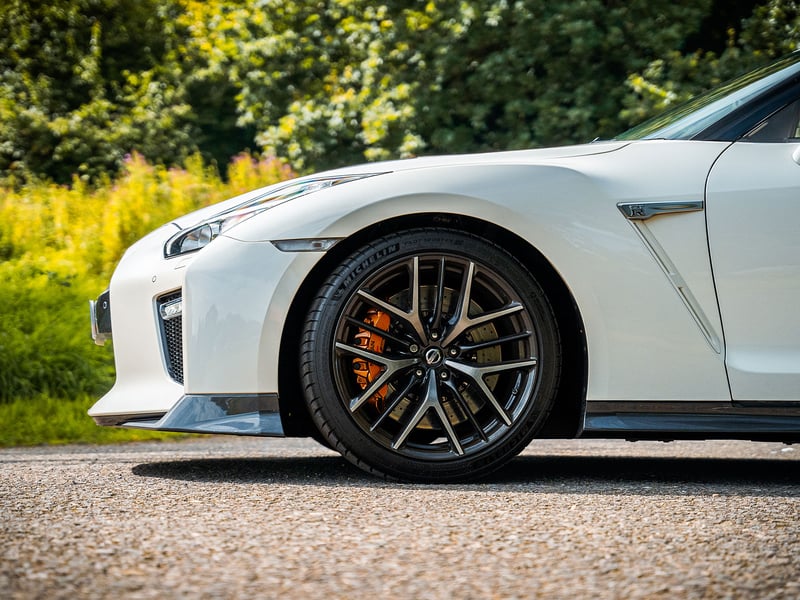White Nissan GT-R Prestige