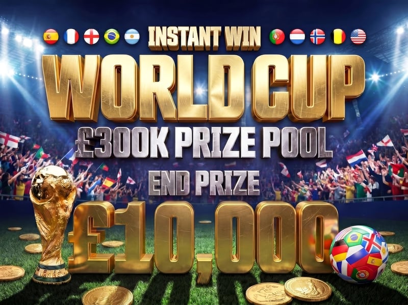MEGA World Cup Instant Win - £300k Prize Pool - £10k End Prize