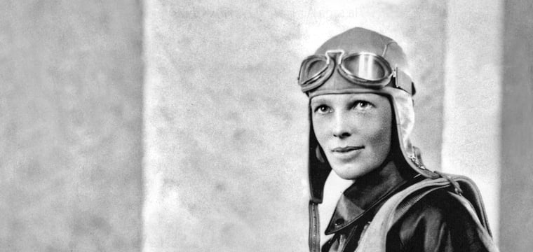 Amelia Earhart aviation pioneer portrait for history quiz