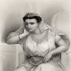Engraved portrait of Cleopatra VII, Queen of Egypt, from World Noted Women, 1858.
