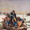 American Revolutionary War battle scene for history quiz
