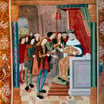 Medieval European castle and knights for history quiz