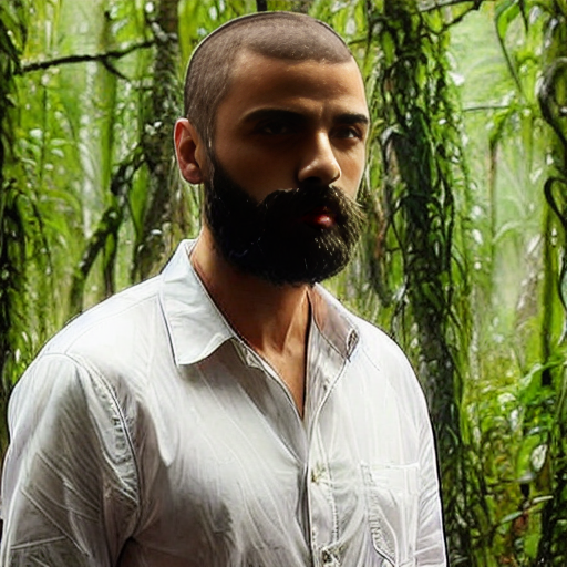 Early AI generated image of Nathan from Ex Machina using a custom LoRA