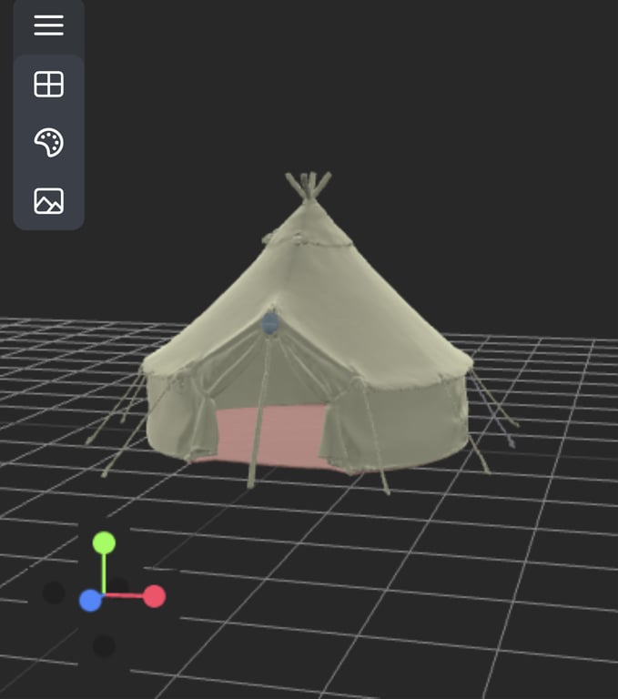 3D tent mesh from PartPacker