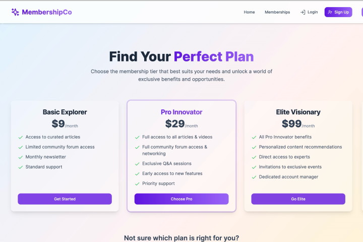 Site para membros