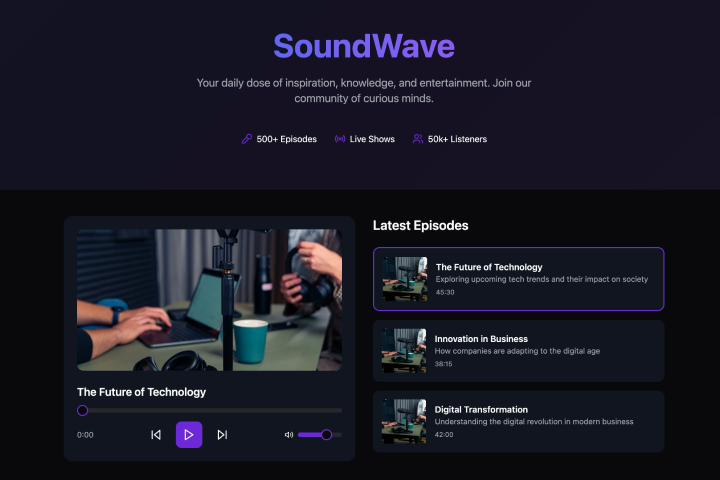 Aplicação web para podcasts