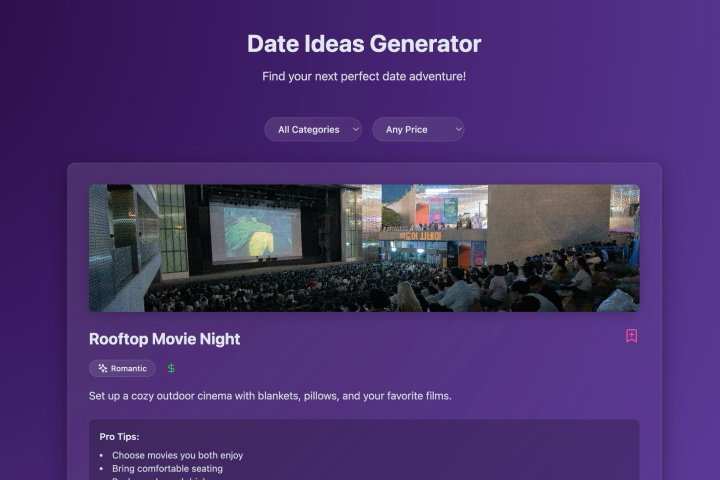 Gerador de ideias para encontros