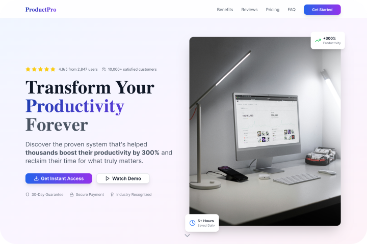 Landing page de produto digital