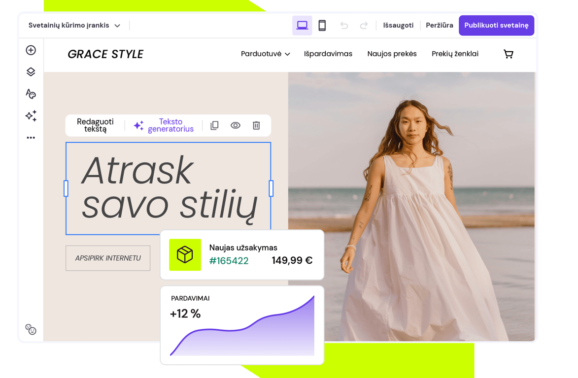 Sukurk internetinę parduotuvę su DI ir <span class='header__heading-discount'>pradėk pardavinėti šiandien</span>