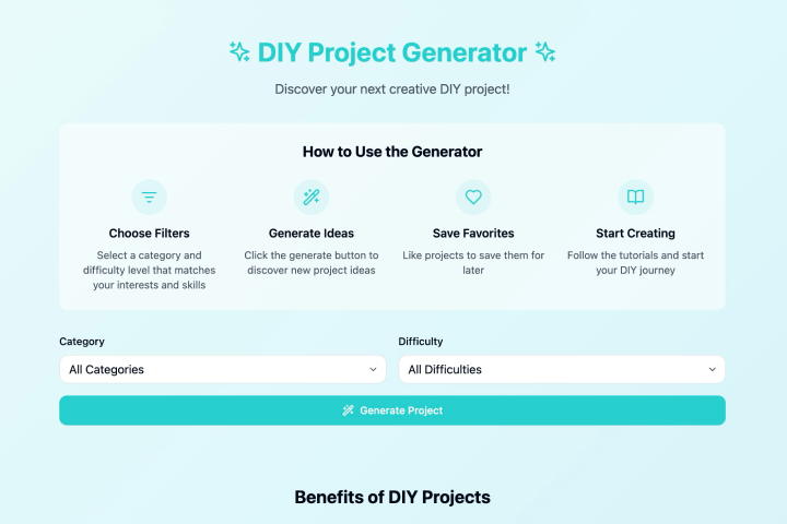 Gerador de projetos DIY