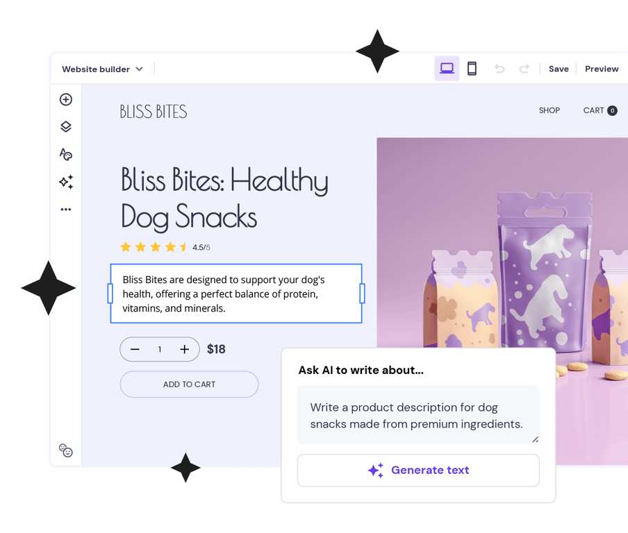 Start selling online with AI