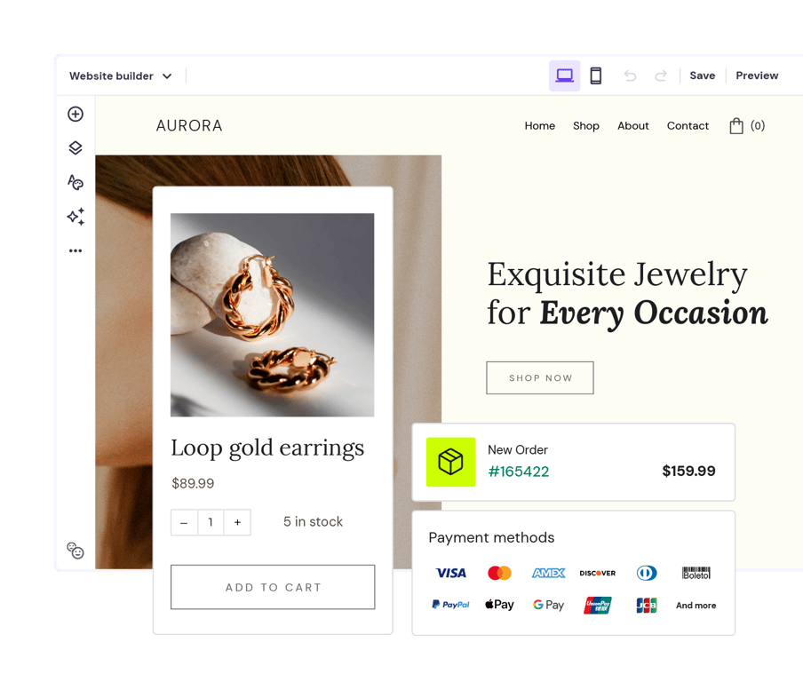 Website Builder with eCommerce features