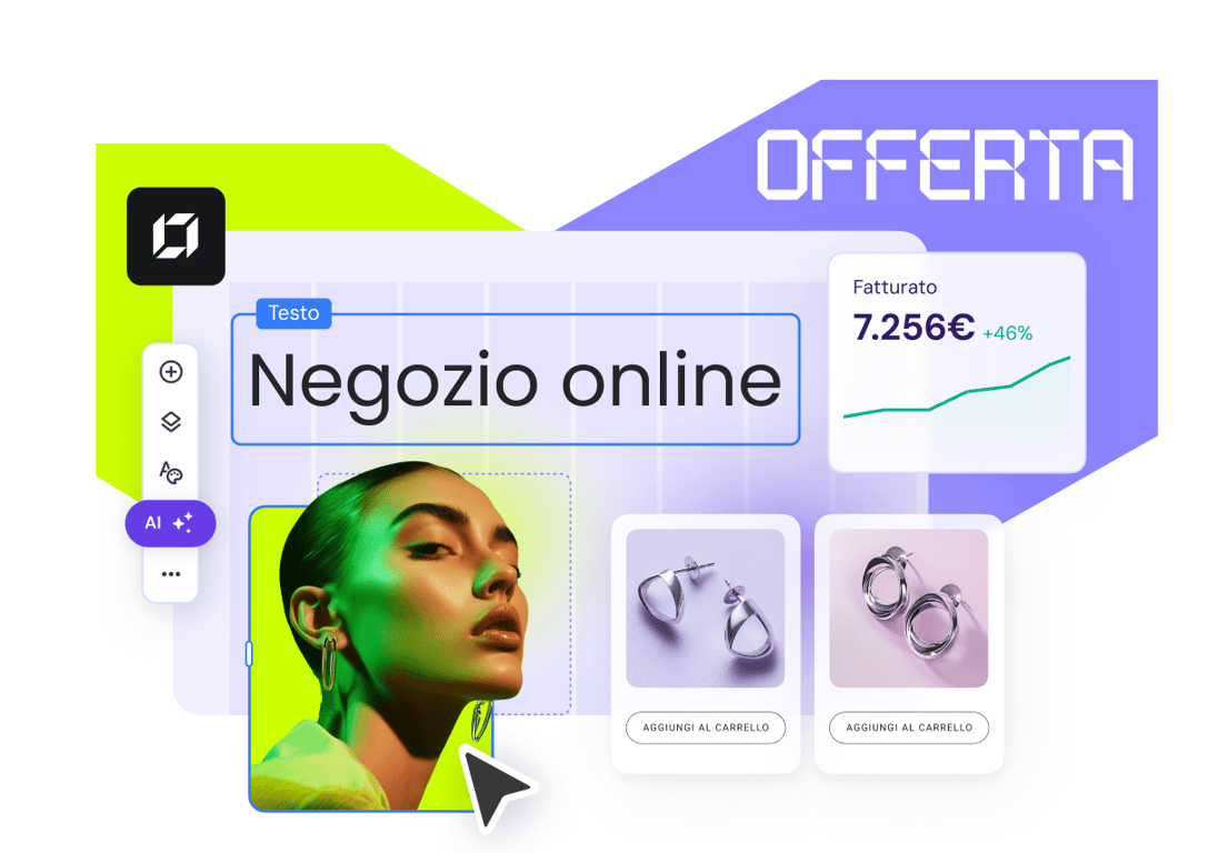 Crea un sito e-commerce con l'AI e <span class='header__heading-discount'>inizia a vendere oggi</span>