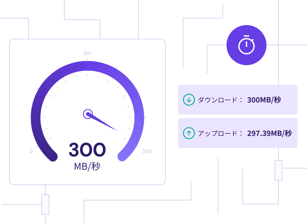 300 Mb/sのネットワーク