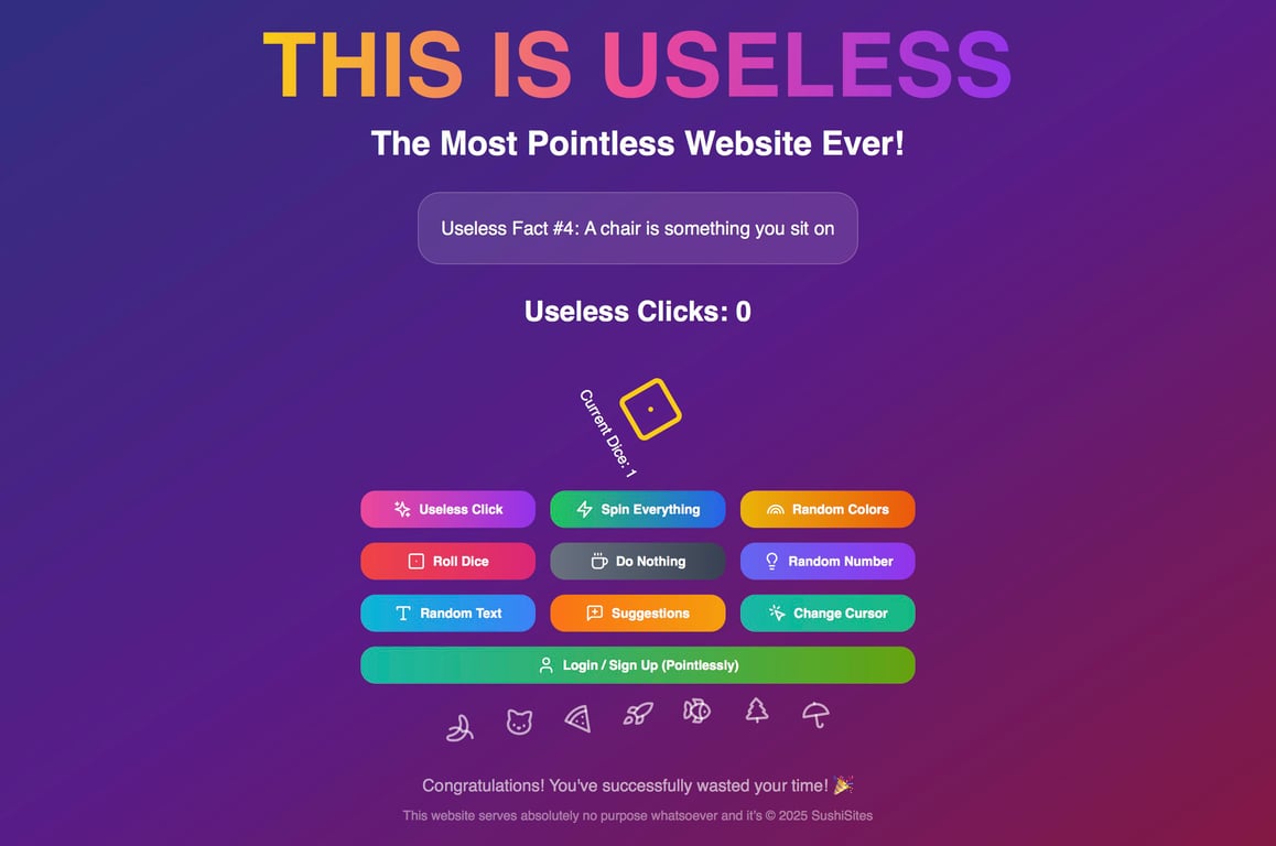 This is a very pointless and useless website basically.