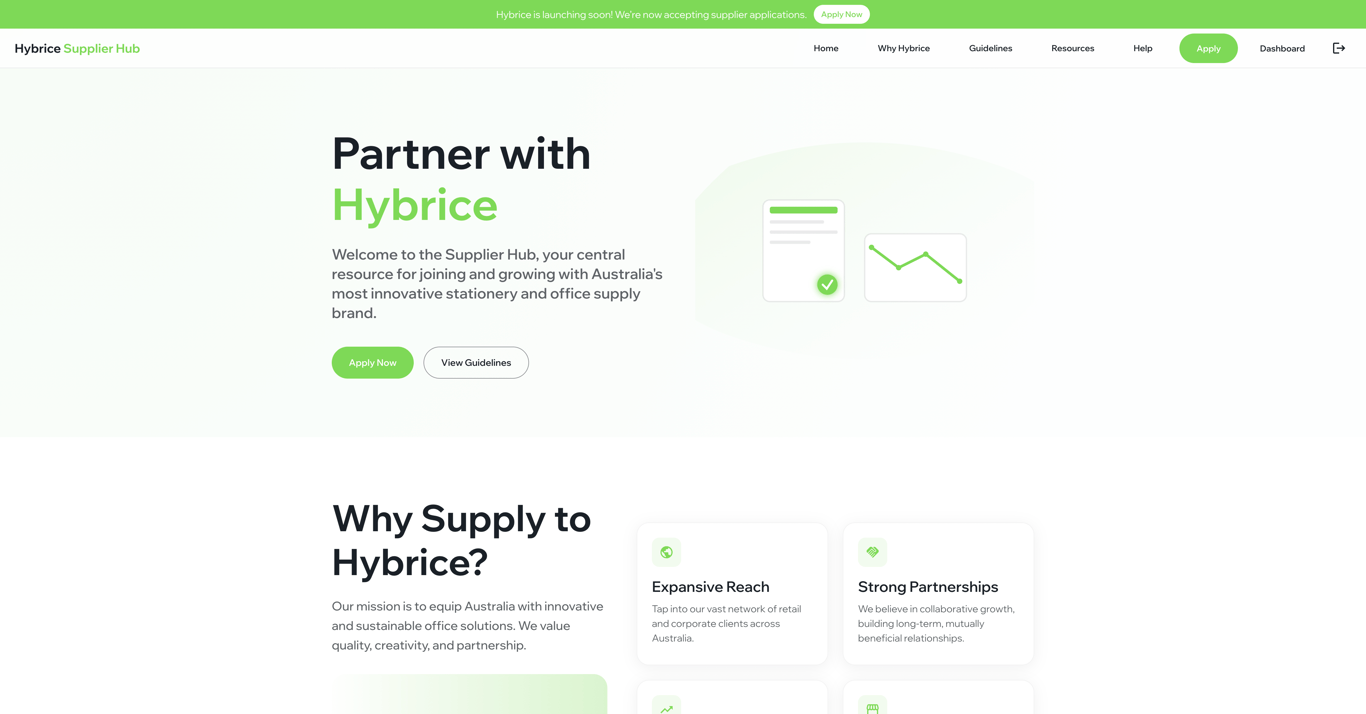 With the Hybrice Supplier Hub Apply, see bulletins, resources, create promos, and manage your supplier account easily.