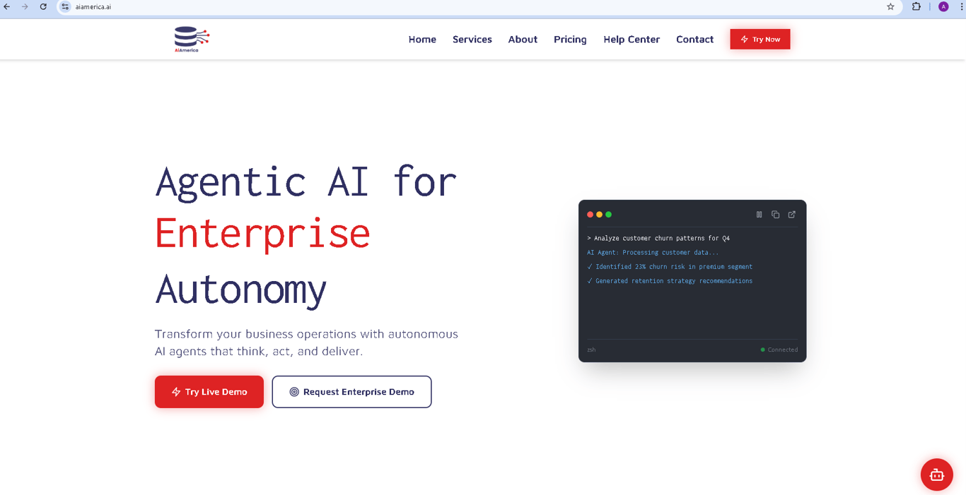 We provide Agentic AI for Business Autonomy, Interactive Demos available on the website.