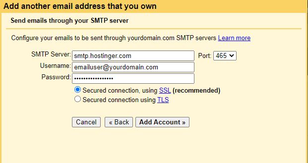 Configuração do Gmail para enviar e-mails com domínio próprio.