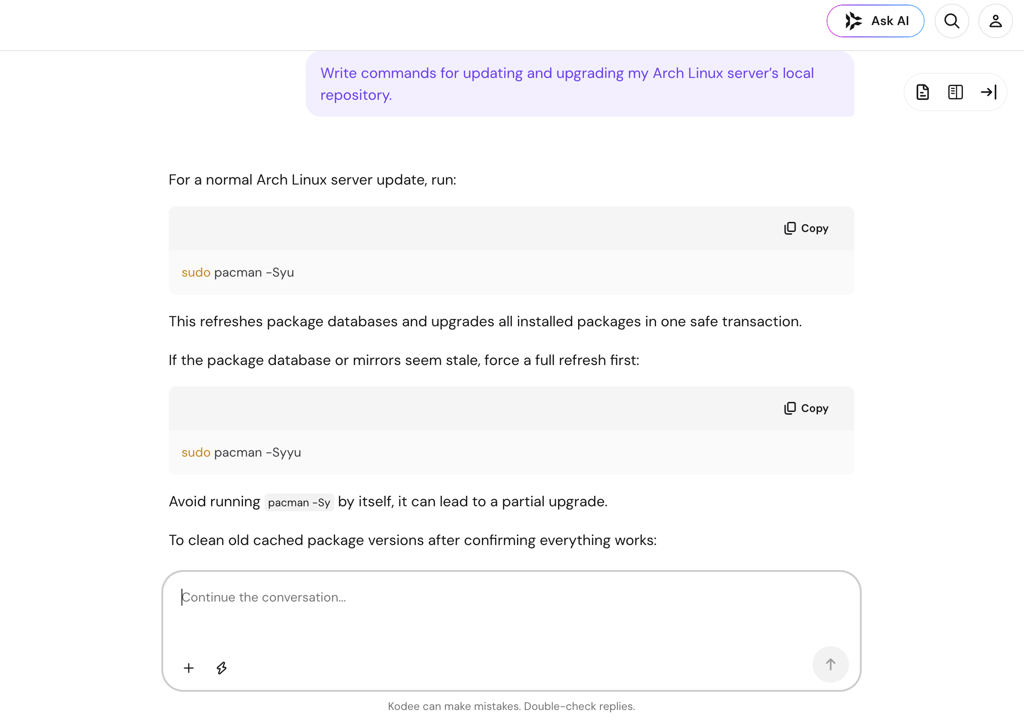 Hostinger Agent chat interface