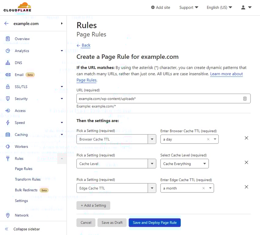 Cloudflare's bandwidth page rules
