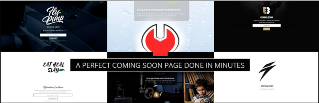 Screenshot of the minimal coming soon page plugin's banner