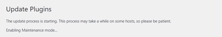 WordPress's update plugins message