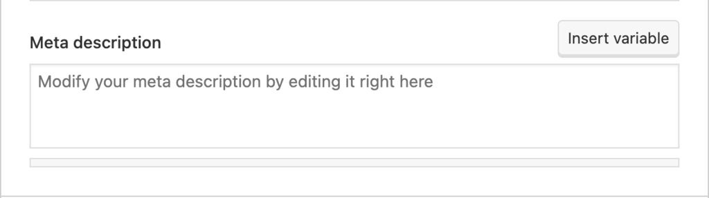 Meta description box to modify and edit your meta description