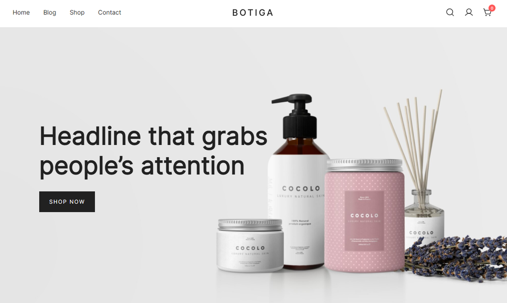 Une d&eacute;mo du th&egrave;me WordPress Botiga